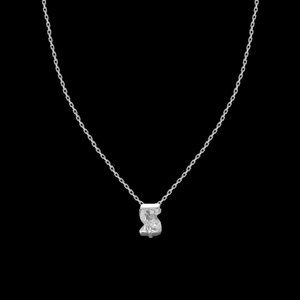 Crystal & Silvertone with Swarovski Alphabet Personalized Necklace -18" Letter-S